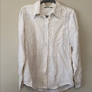 Tommy Bahama Linen Embroidered Button Down Shirt